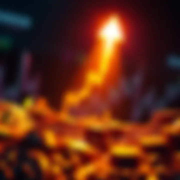 Bitcoin Rises to New High A graphic showing a rising Bitcoin price chart with a bright arrow indicating growth