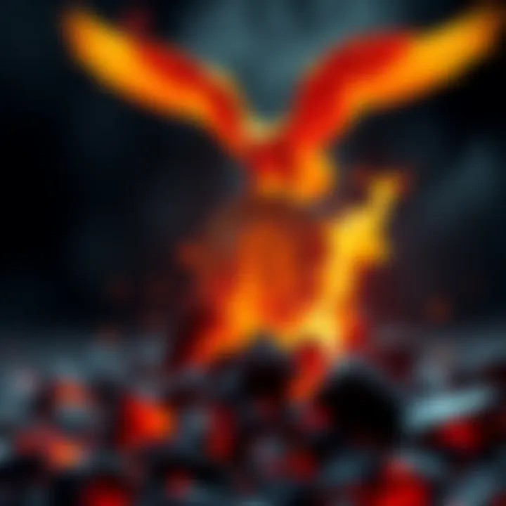 Bitcoin symbol being reborn from ashes, representing its resurgence and recovery after past claims of failure