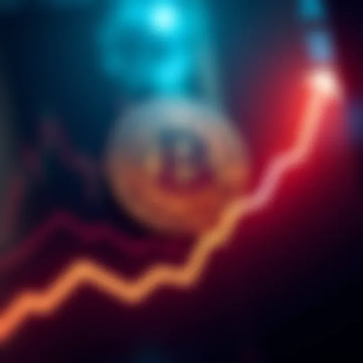 A glowing Bitcoin symbol with an upward trending graph in the background, signifying the potential rise of Bitcoin in value.