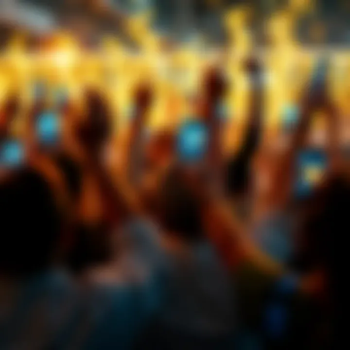 Bitcoin Sale Celebration A group of Bitcoin enthusiasts celebrating a sale with cheers and excitement, holding up their smartphones displaying Bitcoin charts.