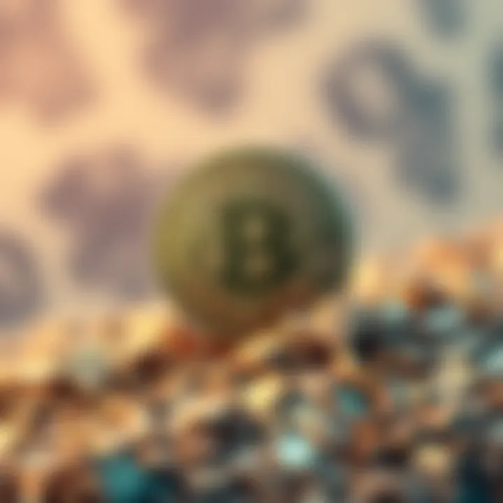 A visual representation of Bitcoin and Satoshi, showing a dollar symbol merging with a Bitcoin logo and small Satoshi units, symbolizing the future prediction of $1 equating to 1 Satoshi.