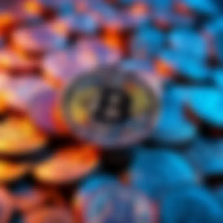 A pile of Bitcoin coins with some coins missing, symbolizing lost Bitcoins and scarcity factors.