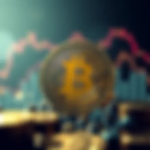 Illustration of Bitcoin symbol with limited supply icons, representing scarcity in the market.