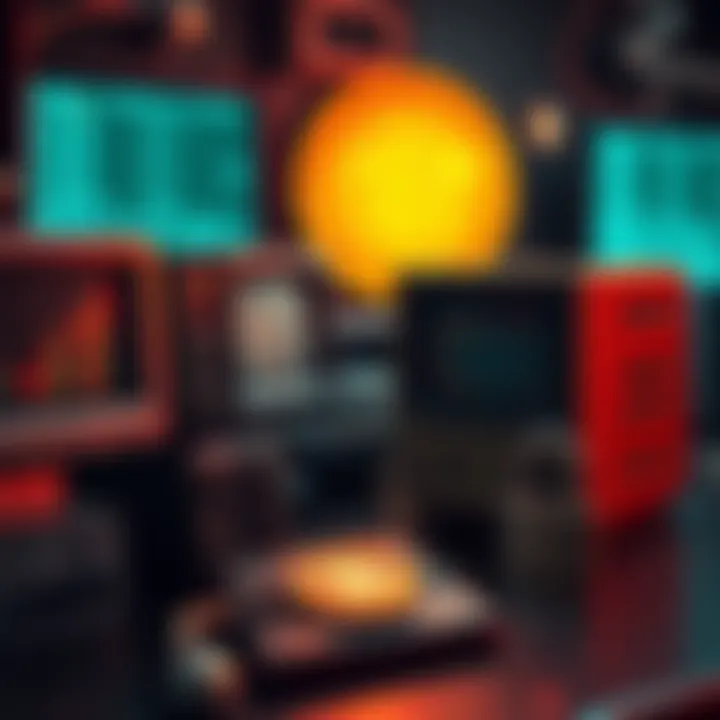A graphic showing vintage computers and locks representing early Bitcoin security measures used by miners.