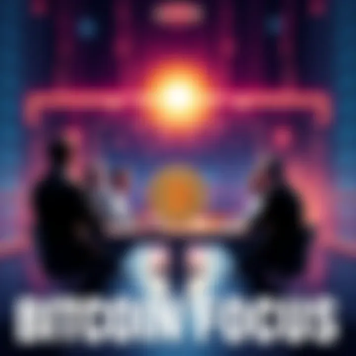A group of experts discussing Bitcoin's future with quantum threats in the background.