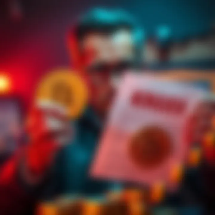 A person looking concerned while holding a Bitcoin symbol and a legal document, representing the seizure of Mt Gox bitcoins by Kraken.