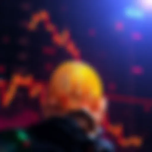 A graph showing Bitcoin's price declining with sell signals and a support line at 65K in the background.