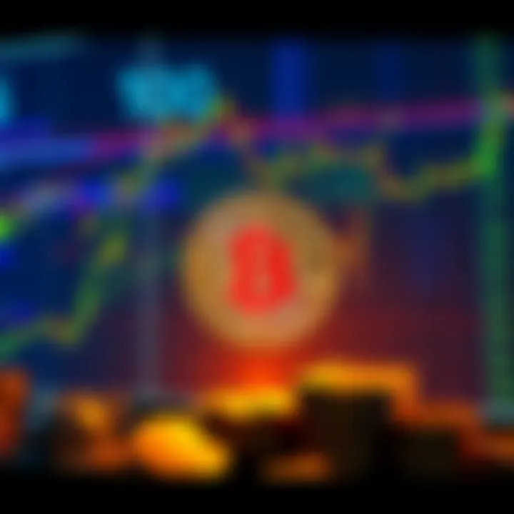 A visual representation of a $100 million Bitcoin sell wall with rising profit charts in the background.