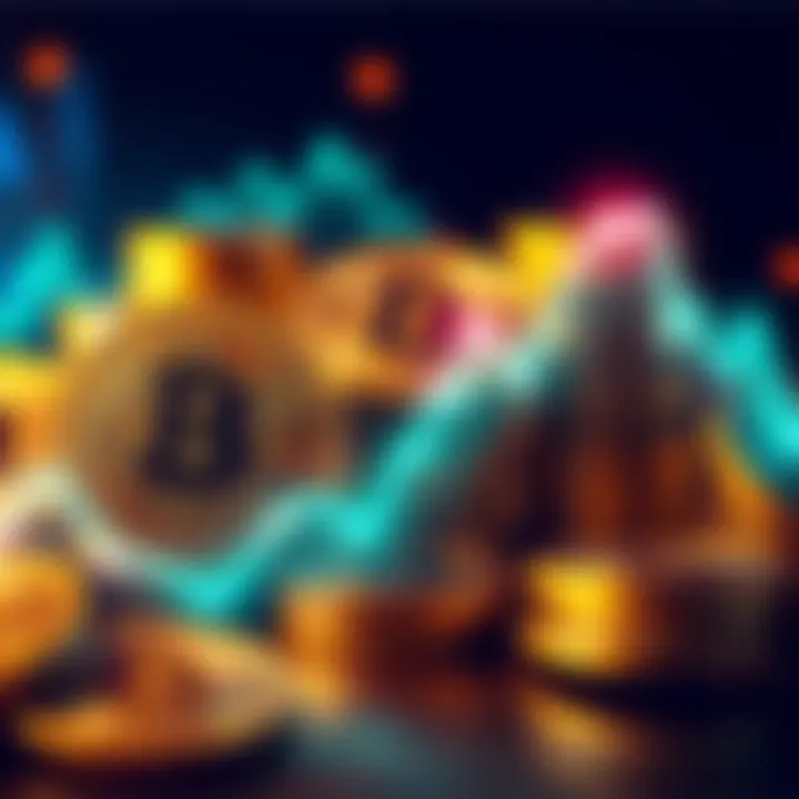A visual representation of Bitcoin coins with a downward trendline, symbolizing market pressure due to forced selling.