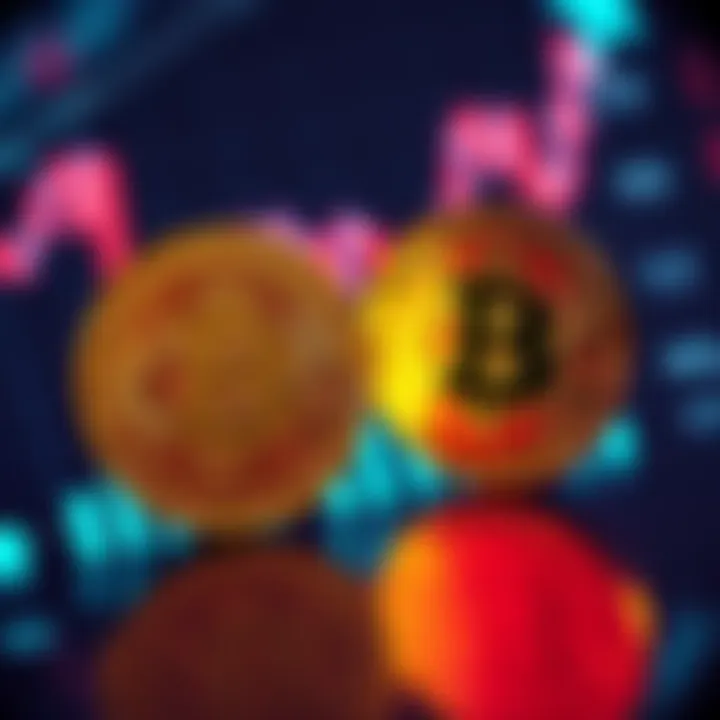 Bitcoin and Solana symbols with rising charts Bitcoin and Solana cryptocurrency symbols shown alongside a chart with an upward trend, symbolizing the recent market bull run