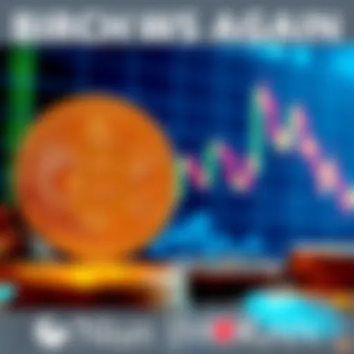 Graphic showing Bitcoin symbol with rising price chart in the background and logos of big institutions like JP Morgan
