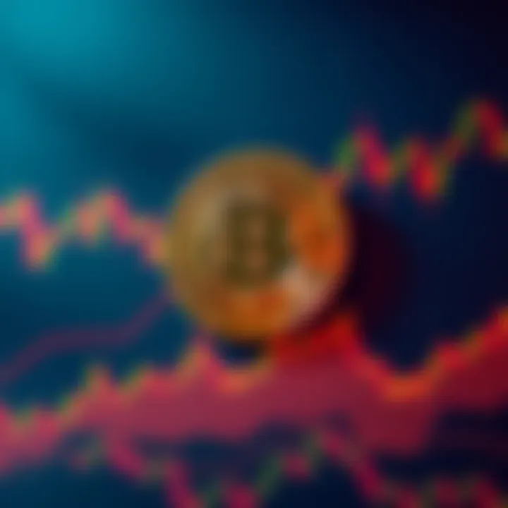 Bitcoin Symbol and Chart A Bitcoin symbol overlaid on a financial chart showing upward trends, illustrating the appeal of cryptocurrency investment.