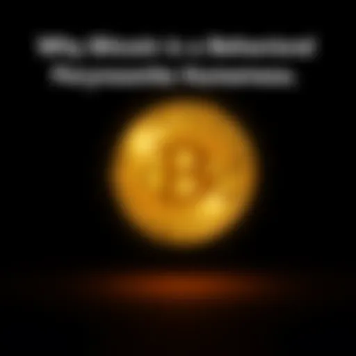 A bright Bitcoin symbol glowing against a dark backdrop, representing its rising popularity and value driven by human behavior.