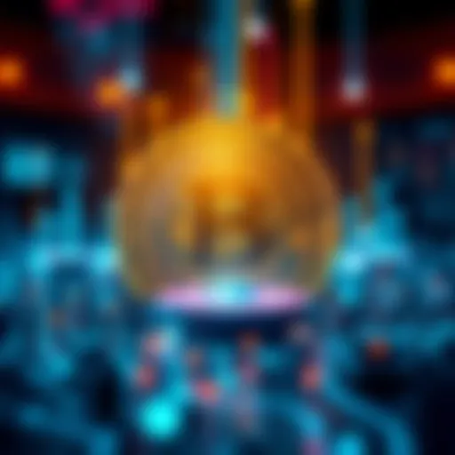 A glowing Bitcoin symbol surrounded by digital elements, representing its value in a decentralized market without corporate influence