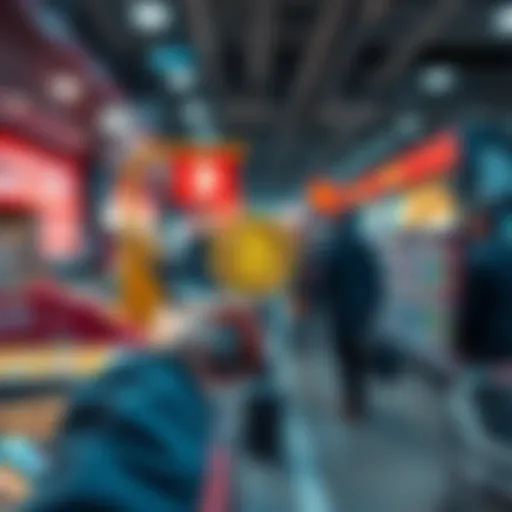 A person using a mobile phone to make a purchase with Bitcoin at a store checkout