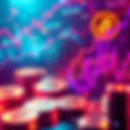 A visual representation of Bitcoin trends with symbols of currency and graphs indicating growth.