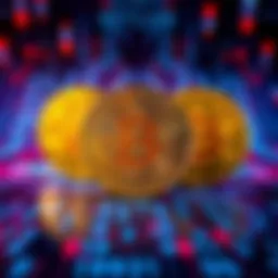 A visual representation of Bitcoin coins displaying unique identifiers, similar to IP addresses, against a digital background.