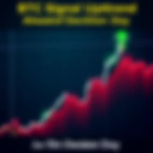 Graph showing Bitcoin's positive movement with a green candle and buy signal