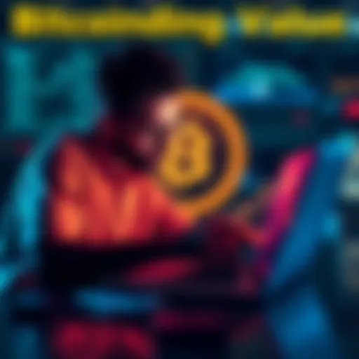 A person studying Bitcoin charts on a laptop, symbolizing the real value of cryptocurrency for newcomers.