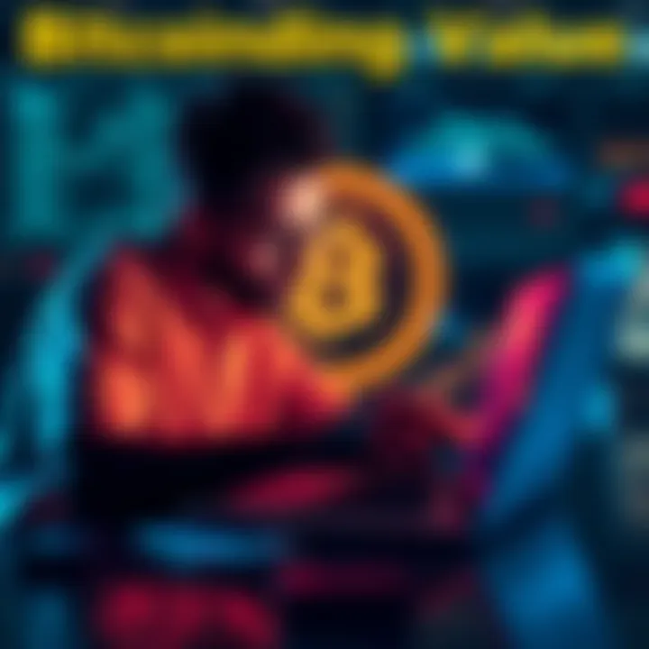 A person studying Bitcoin charts on a laptop, symbolizing the real value of cryptocurrency for newcomers.