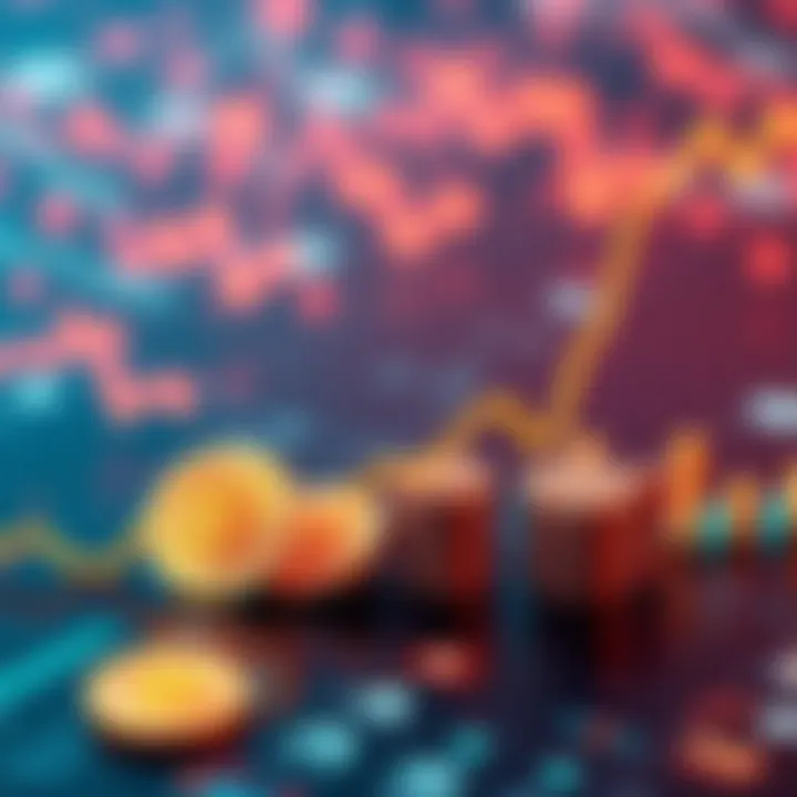 A graph showing Bitcoin's value trends alongside icons representing job layoffs and AI technology.