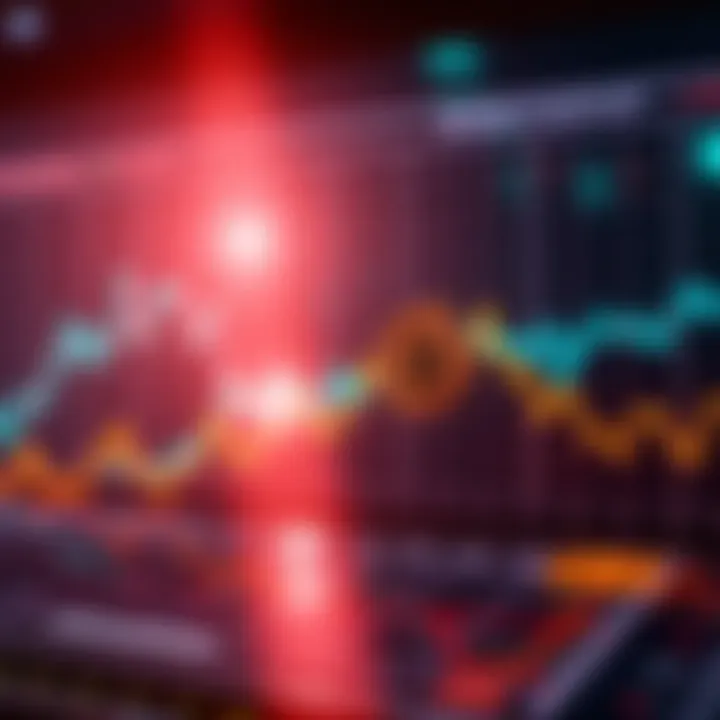 Bitcoin value drop A graph showing a steep decline in Bitcoin's market value, illustrating the recent drop to a six-month low.