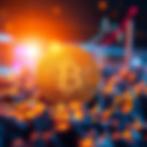 A graphic showing Bitcoin symbol rising to 200,000 with excitement among investors