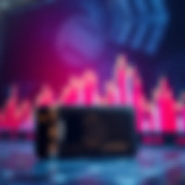 A graph showing rising Bitcoin.h prices and trading volume with a hardware wallet in the foreground.