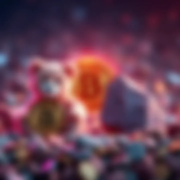 A visual comparison of Bitcoin and past fads like Beanie Babies and Pet Rocks, showing their differences in digital versus tangible nature.