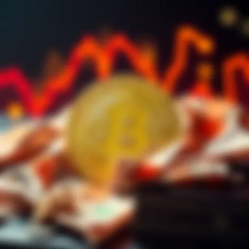 Bitcoin vs Inflation A visual representation comparing Bitcoin with inflation caused by Keynesian economics, featuring a Bitcoin symbol and inflation-related imagery like rising prices or money.