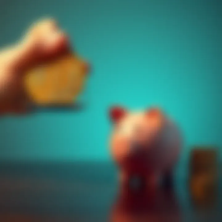 Bitcoin versus Savings A person weighing a Bitcoin symbol against a piggy bank representing savings, illustrating investment choices.