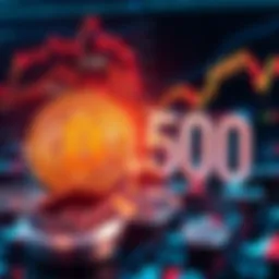 A visual comparison of Bitcoin and the S&P 500 as investment options, showcasing charts and symbols representing each asset.