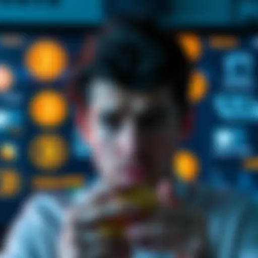 A person looking frustrated while trying to recover lost Bitcoin wallet seeds, surrounded by digital wallet icons and seed phrases on a screen.