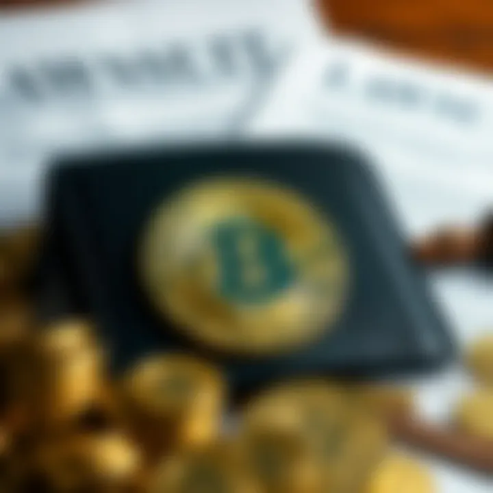 A visual representation of a Bitcoin wallet with the symbol of Bitcoin and legal documents in the background, indicating recent activity and a lawsuit