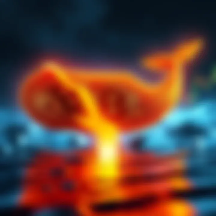 A visual representation of a large Bitcoin symbol with a downward arrow, showing a significant financial loss