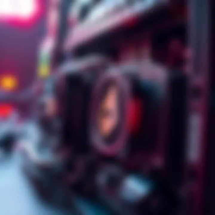 A close-up view of the Bitmain X9 mining hardware designed for Monero, showcasing its advanced cooling system and sleek design.