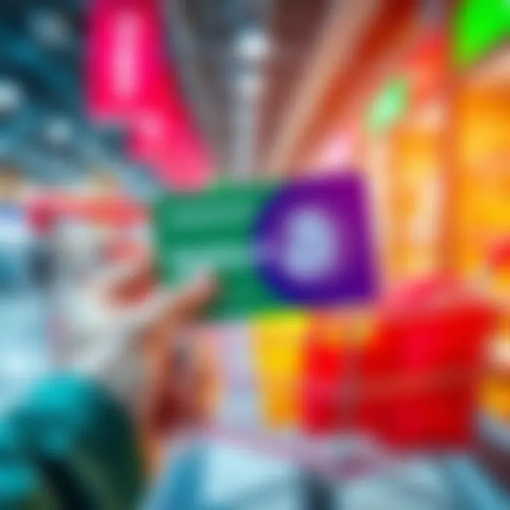 A person holding a BitMardCard with a shopping cart in the background, symbolizing easy online purchases.