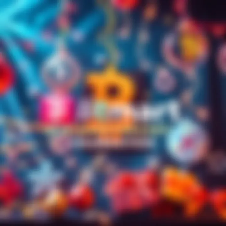 Celebration banner for BitMart's 8th anniversary with festive decorations and trading symbols