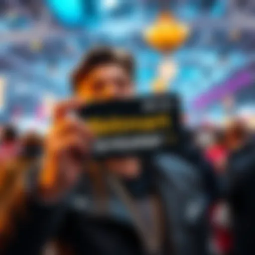 A person happily holding a Bitmart card while celebrating their entry into the Black Friday giveaway.