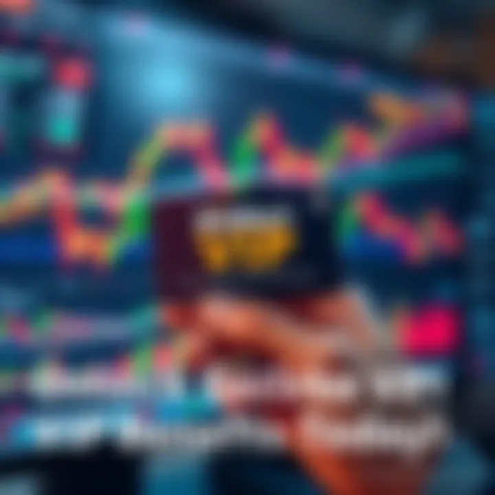 BitMart VIP Benefit Card Person holding a BitMart VIP trial card with trading charts on a screen in the background