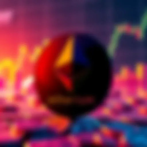 Bitmine logo with Ethereum symbols and rising price chart in the background