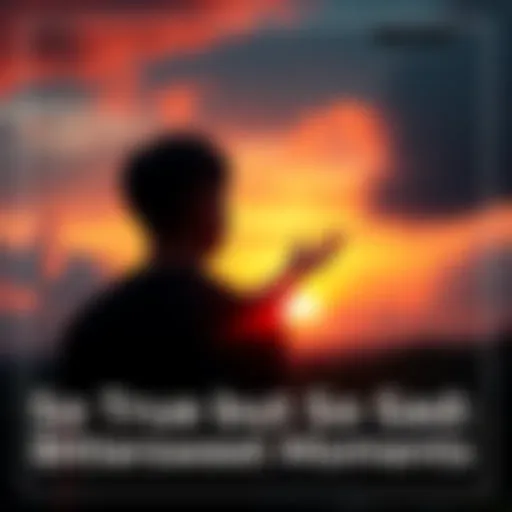 A person gazing contemplatively at a sunset, reflecting on life's challenges and joys.