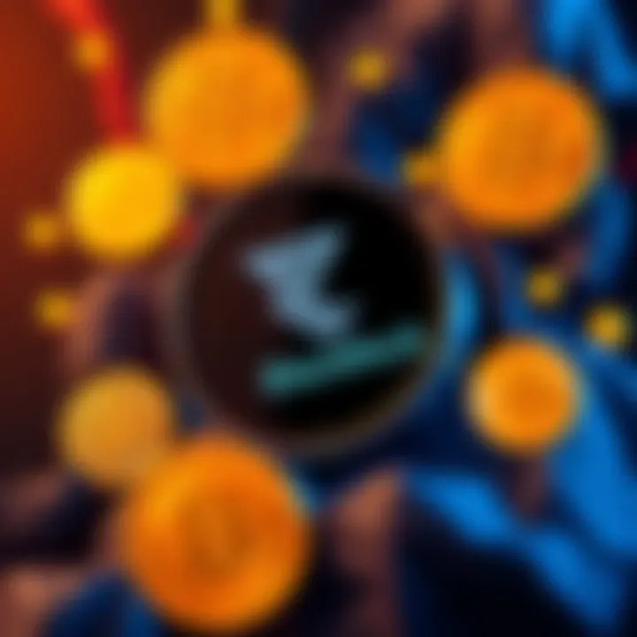 BlackRock BTC Holdings Illustration of BlackRock's logo with Bitcoin symbols around it, representing their large BTC holdings