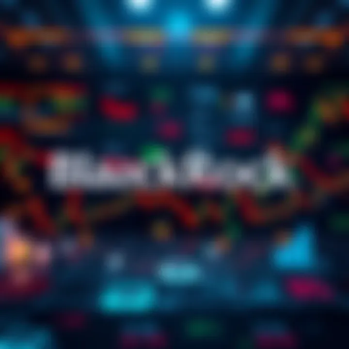 A graphic showing BlackRock's logo alongside stock market visuals and options trading symbols.