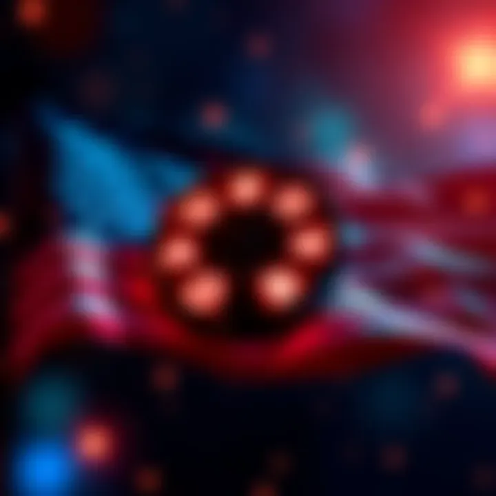 Blackrock XRP ETF Concept A graphic representation of a Blackrock logo with cryptocurrency symbols and an American flag, highlighting the potential launch of an XRP ETF before July 4th.