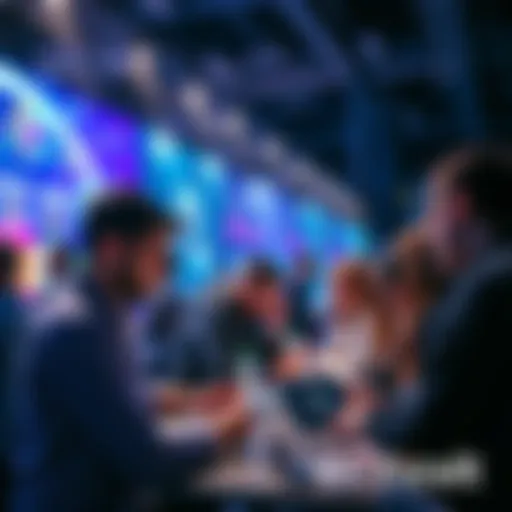 Participants working together at a blockchain hackathon, sharing ideas and collaborating on projects