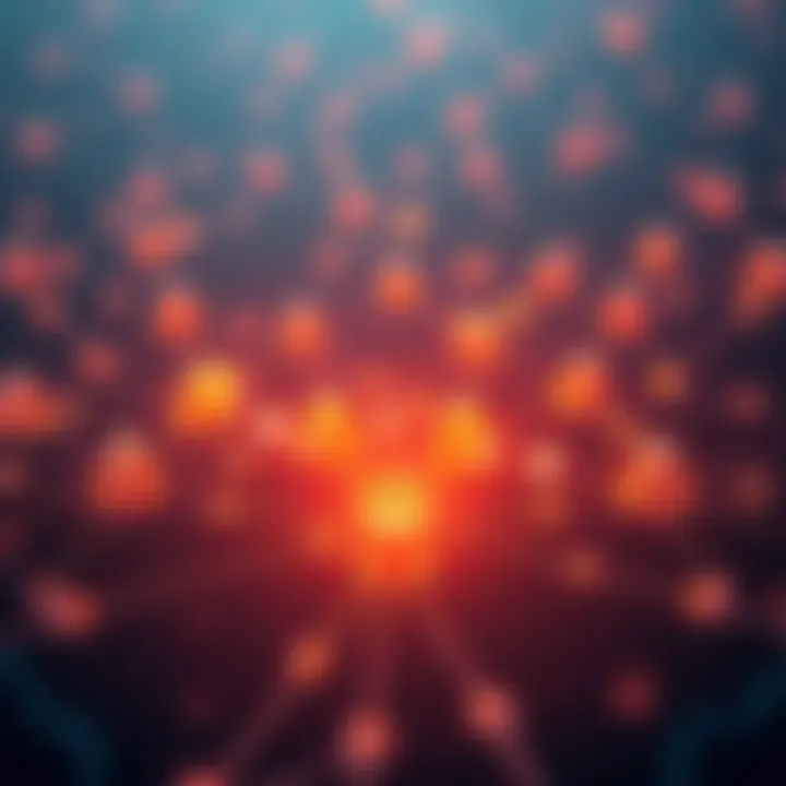 A simple graphic showing nodes interconnected in a blockchain network, representing the process of confirmations in Bitcoin transactions.