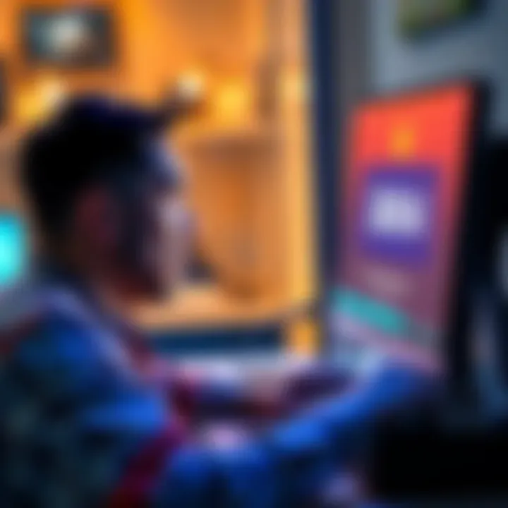 A frustrated person looking at their computer screen showing an account restriction notice and a balance of $884 trapped in the account.