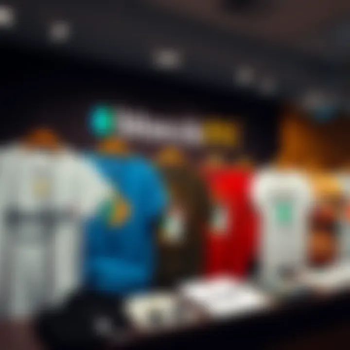 A collection of BlockFi-themed t-shirts displayed on Amazon's website, highlighting their unique designs amidst the company's financial issues.