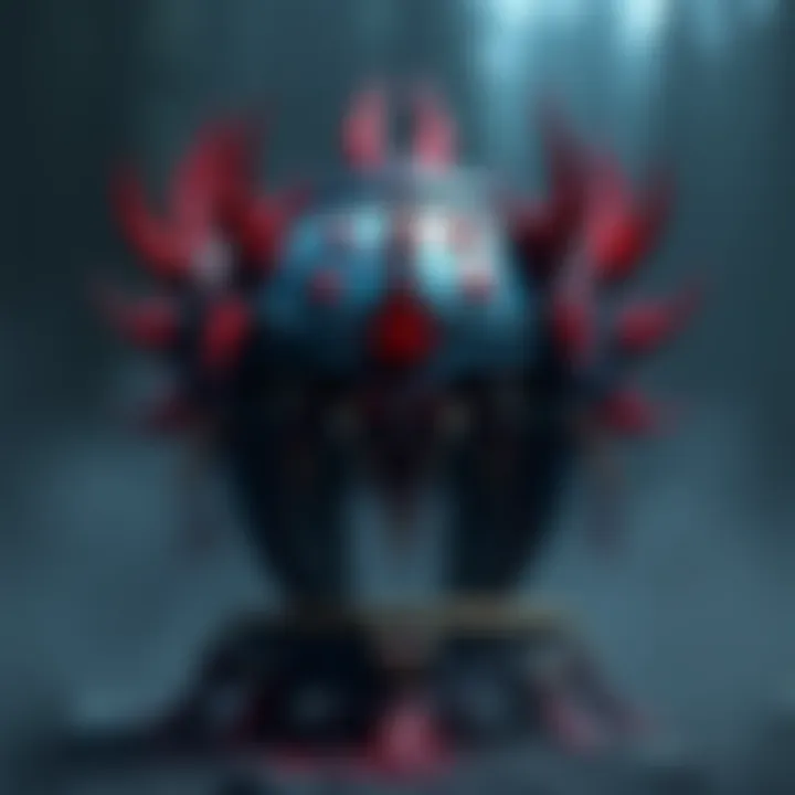 A detailed blood harvesting vat designed with chaos elements, featuring dark colors and sharp spikes, perfect for Khorne-themed tabletop gaming.